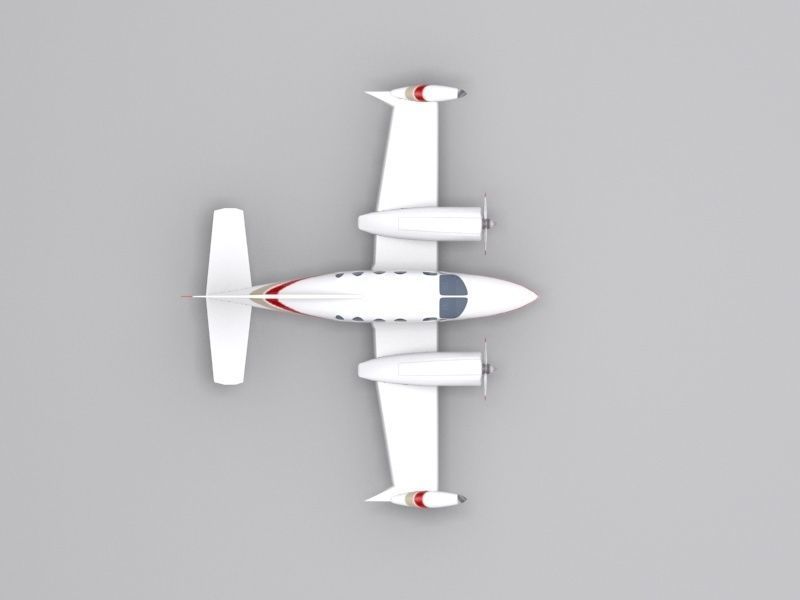 Cessna 401 Low-poly 3D model_7