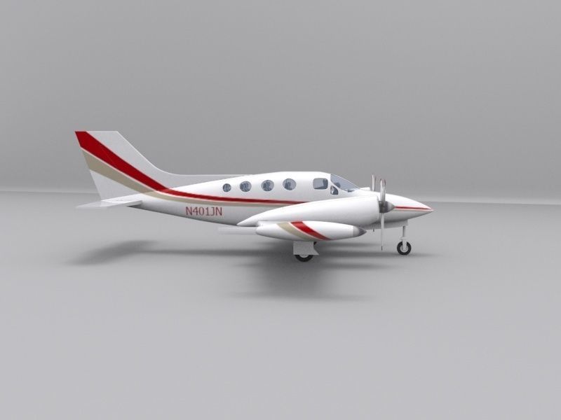 Cessna 401 Low-poly 3D model_19