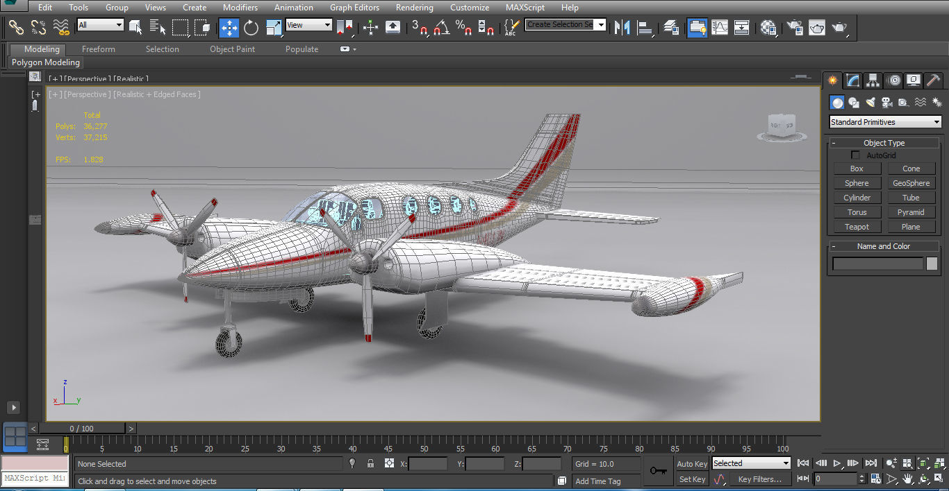 Cessna 401 Low-poly 3D model_9