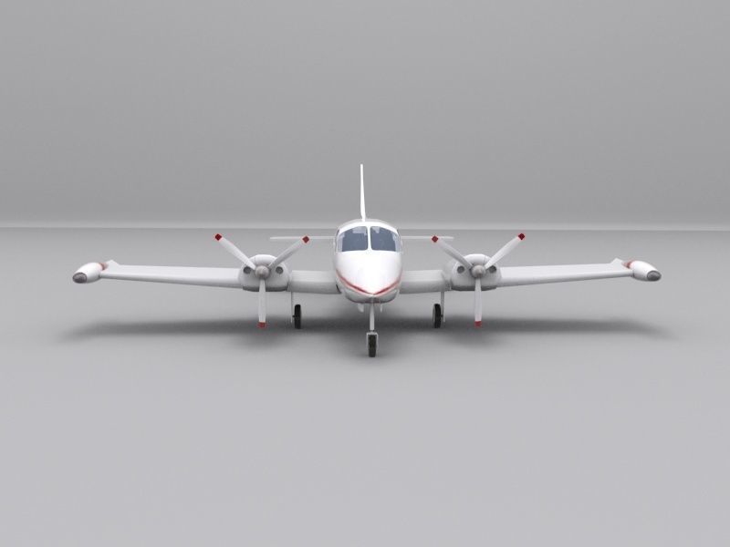 Cessna 401 Low-poly 3D model_2
