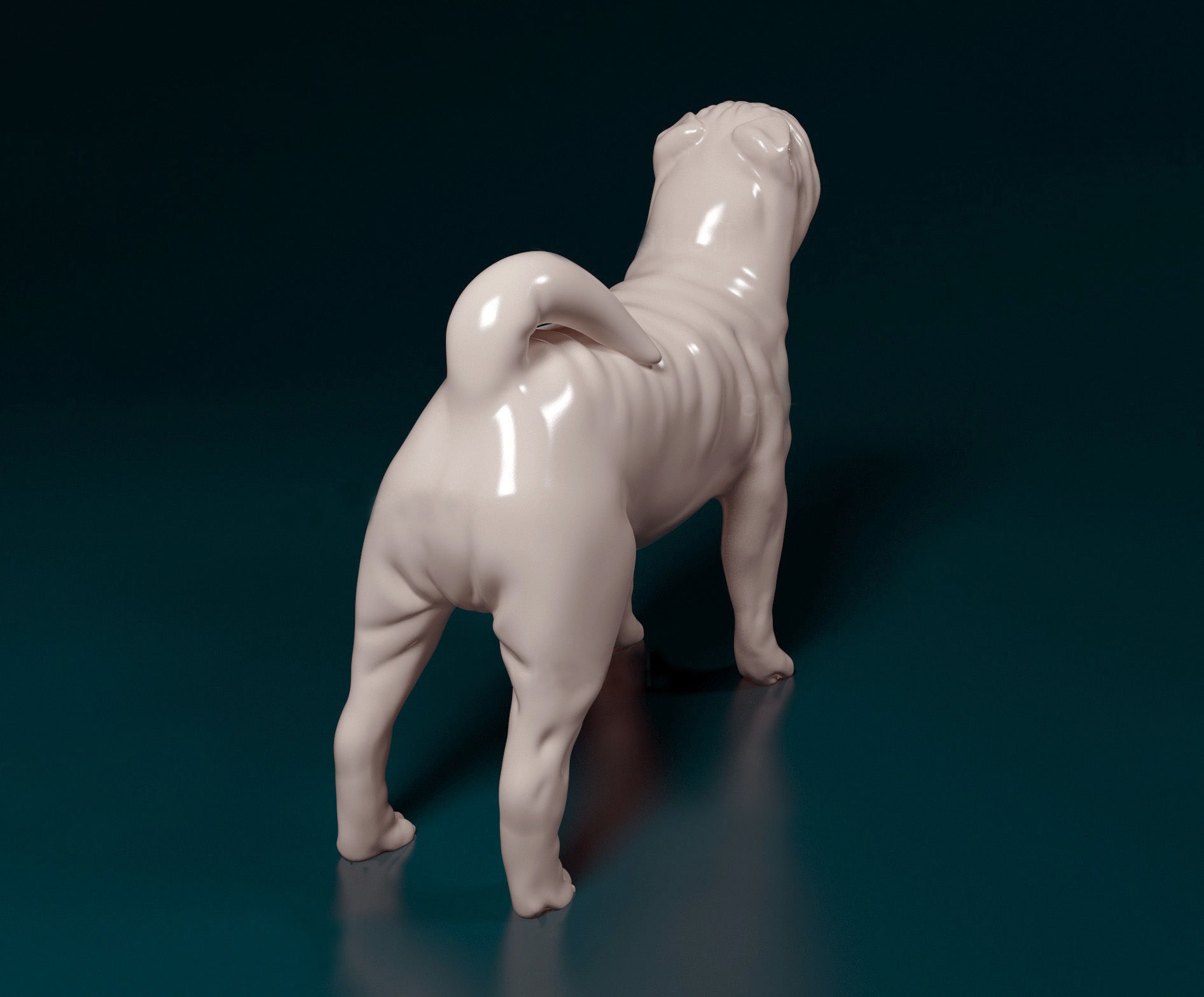 Shar pei dog 3D print model_2