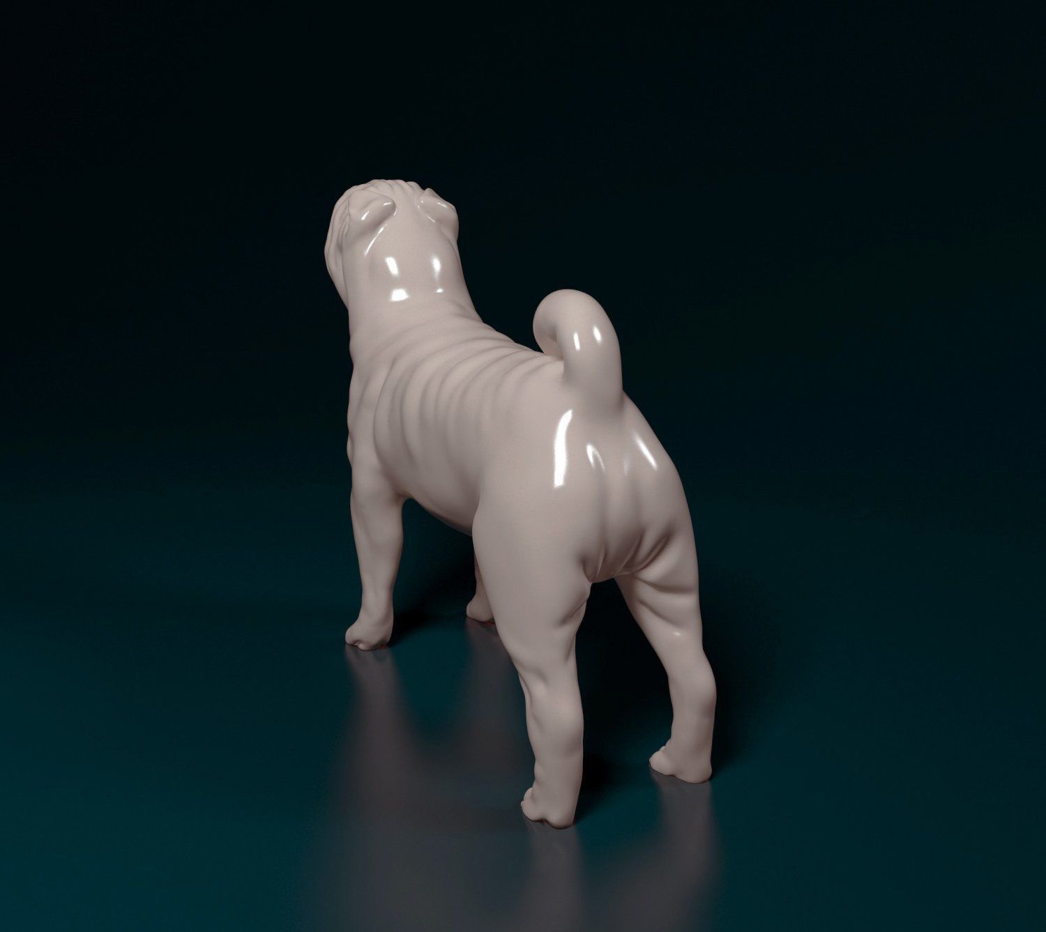 Shar pei dog 3D print model_1