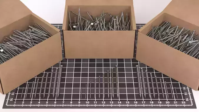 Boxes of Nails and Screws 3D model