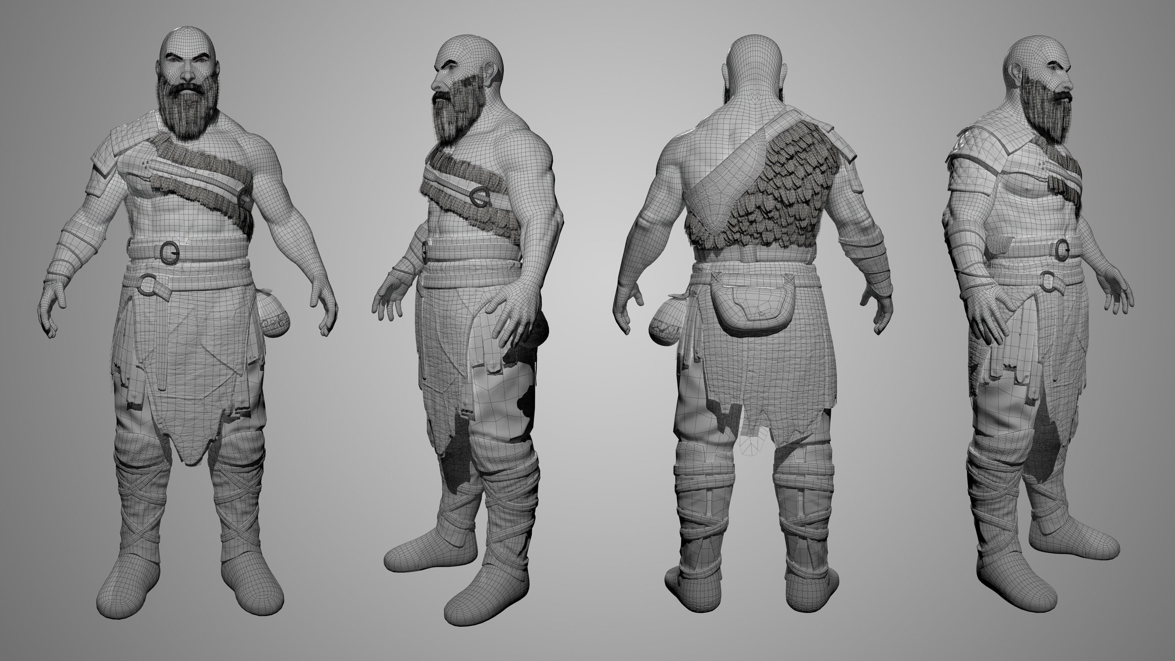 AAA Game character Low-poly 3D model_6