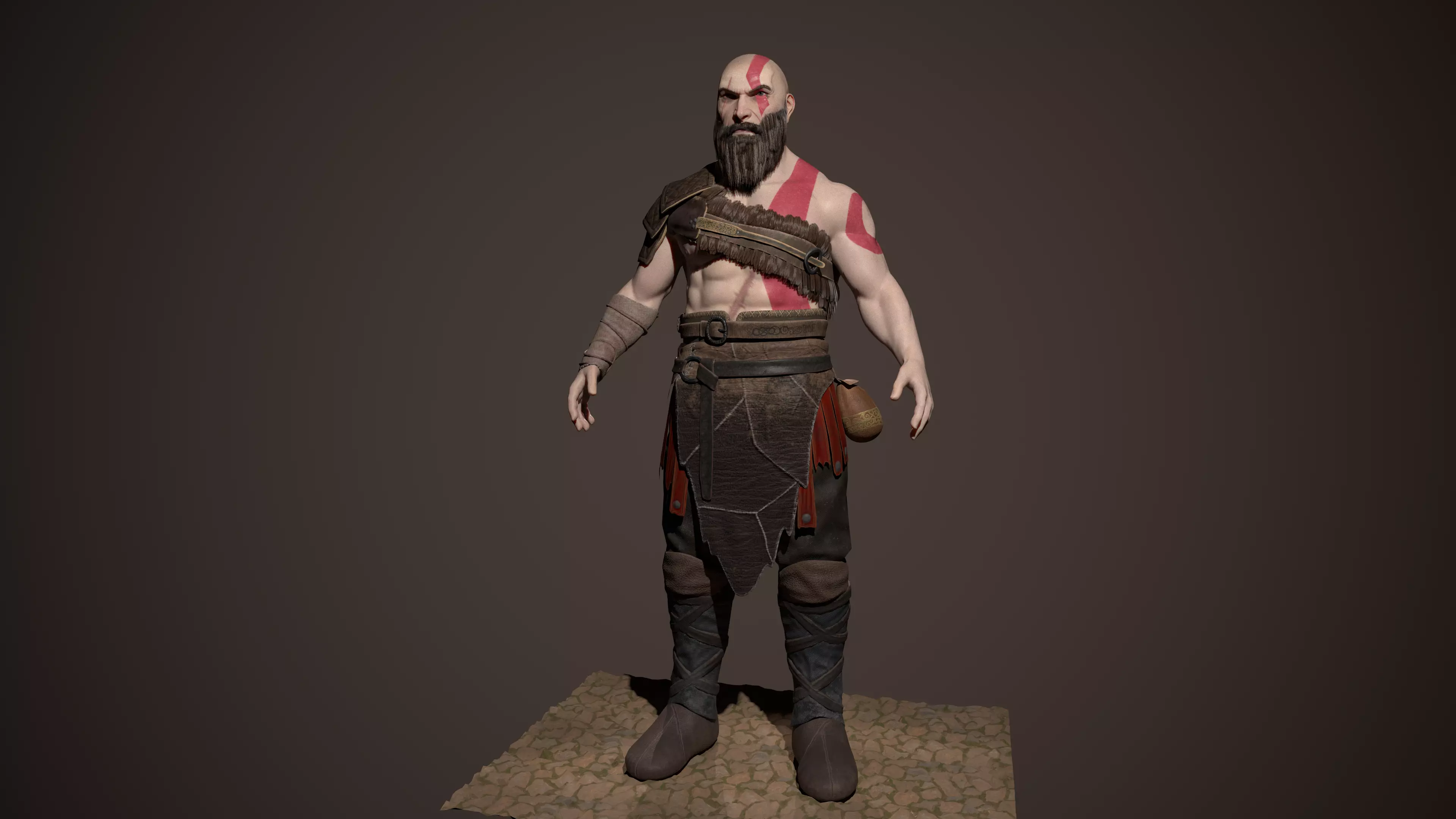 AAA Game character Low-poly 3D model_0