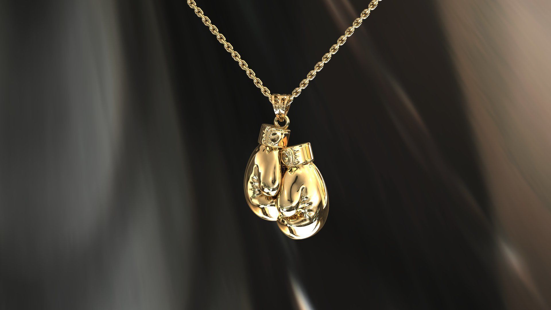 boxing necklace 3D print model_1