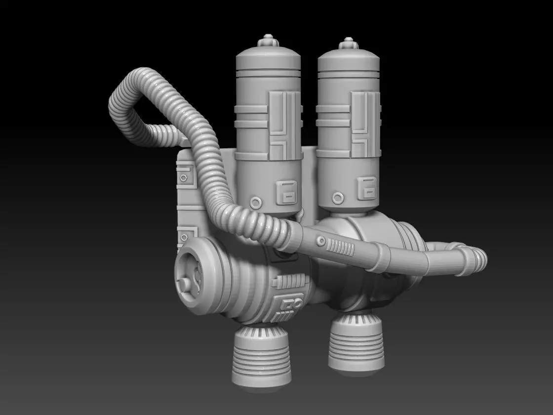 Space Trooper Backpack one12 scale and full size props 3D print model_0