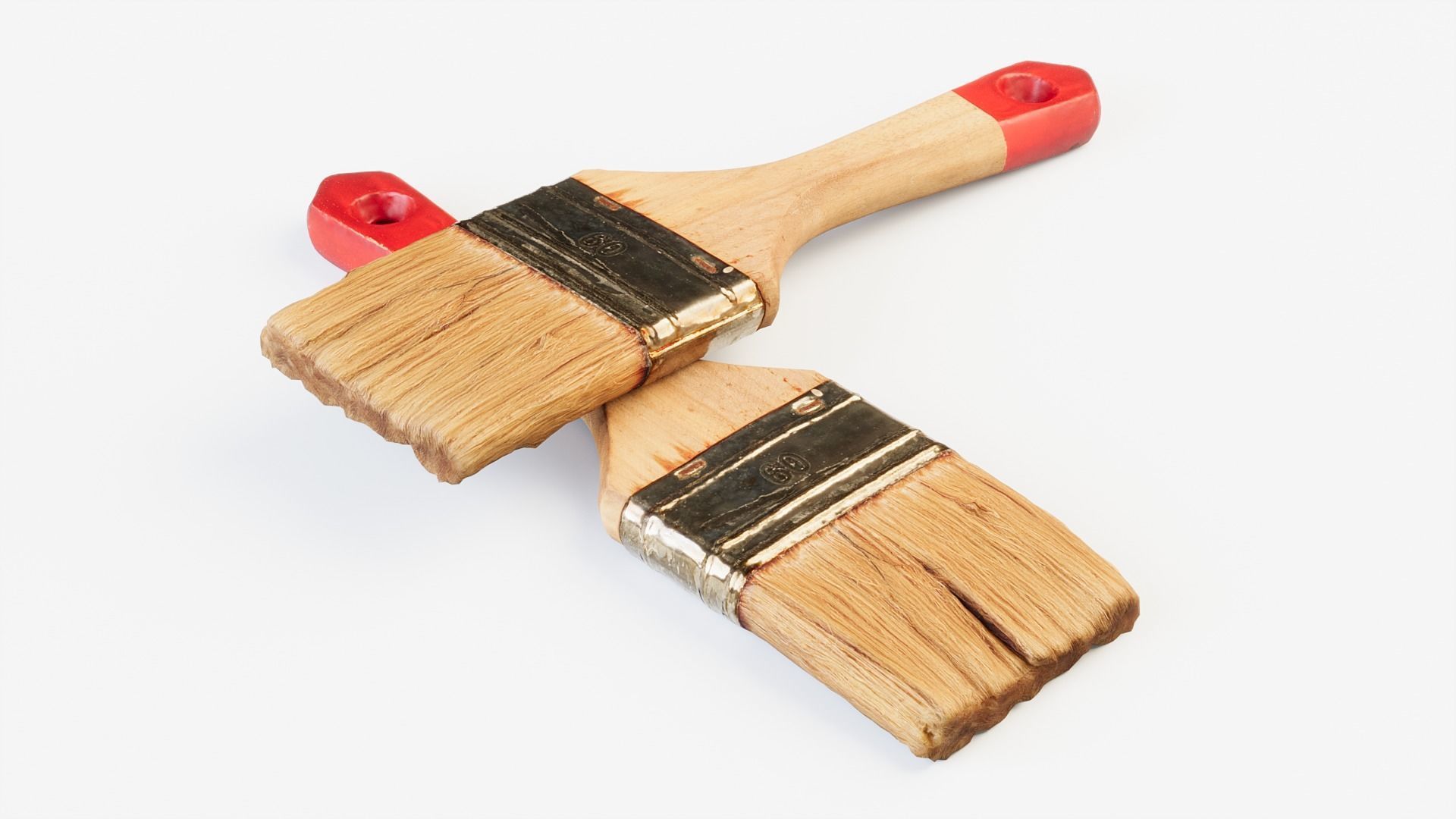 Used Paint Brush PBR 3D model_3