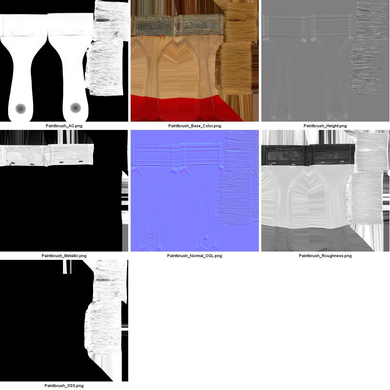 Used Paint Brush PBR 3D model_25