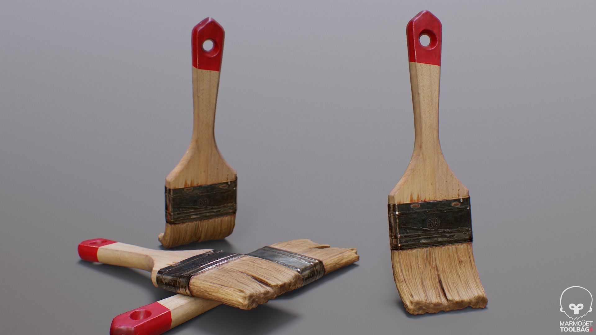 Used Paint Brush PBR 3D model_10