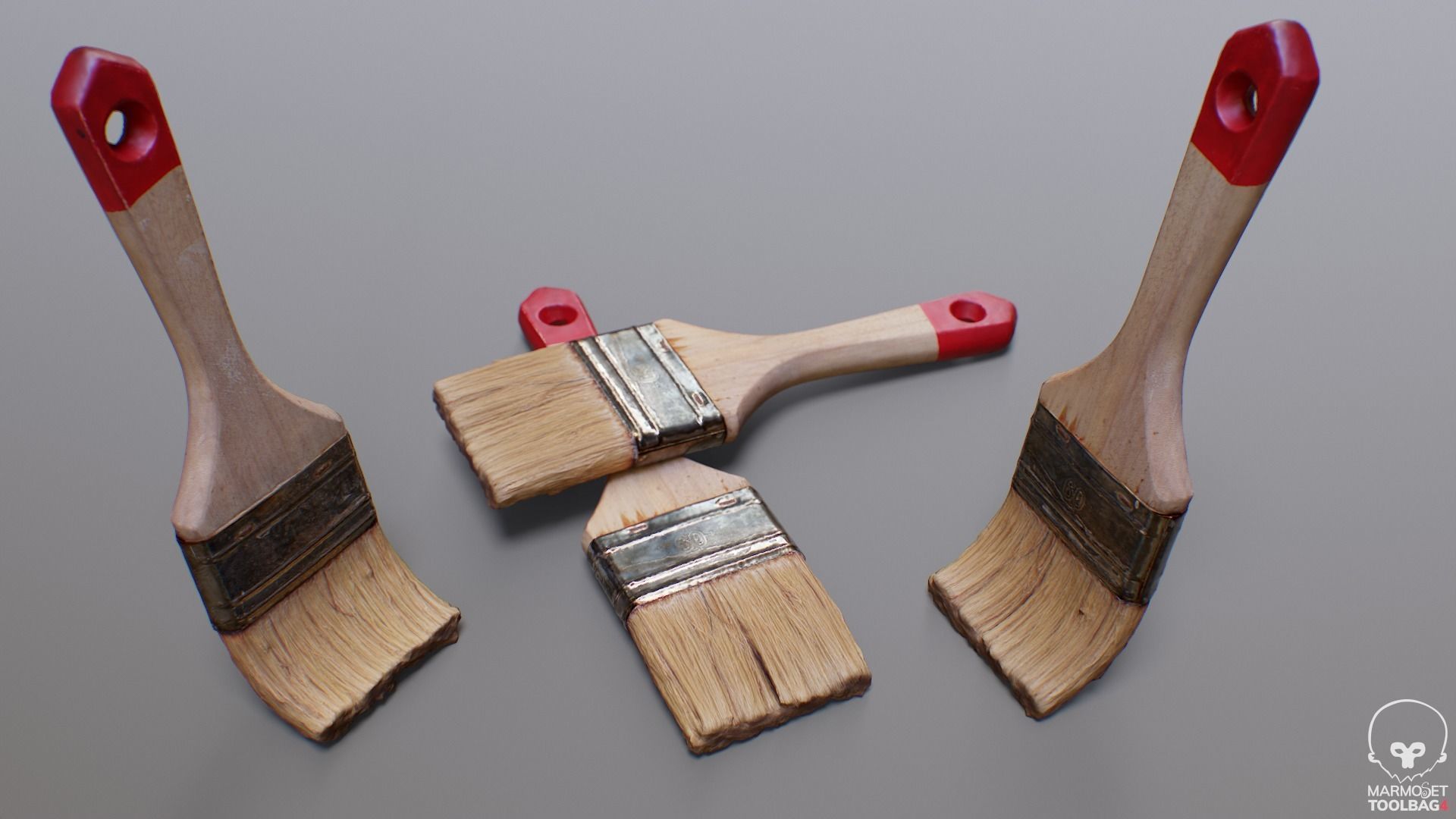 Used Paint Brush PBR 3D model_13