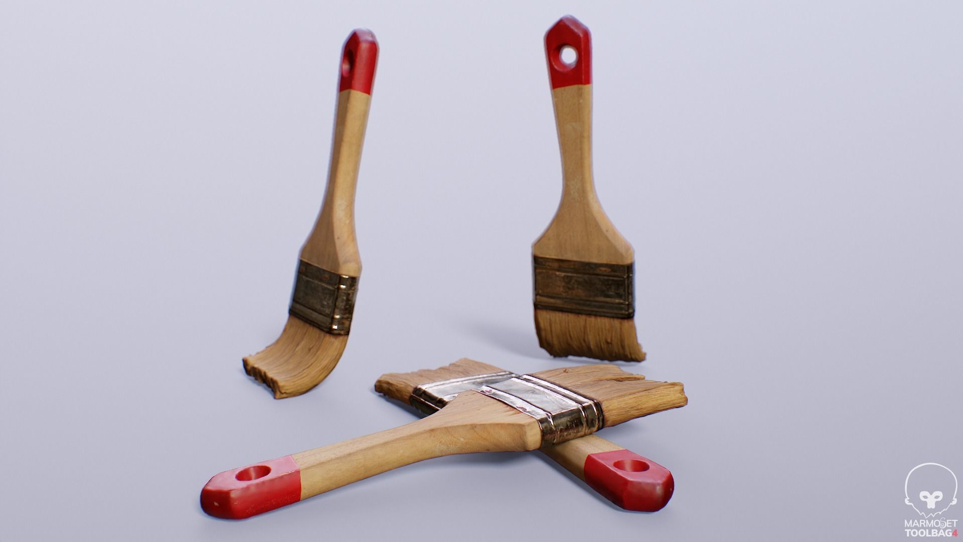 Used Paint Brush PBR 3D model_8