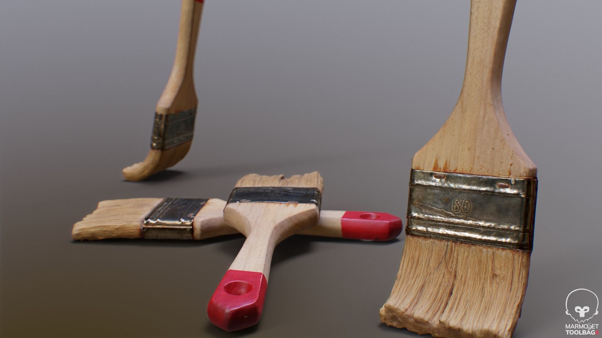 Used Paint Brush PBR 3D model_15