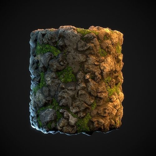  Stylized Mossy Rock Ground Texture Texture