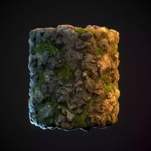  Stylized Mossy Rock Ground Texture