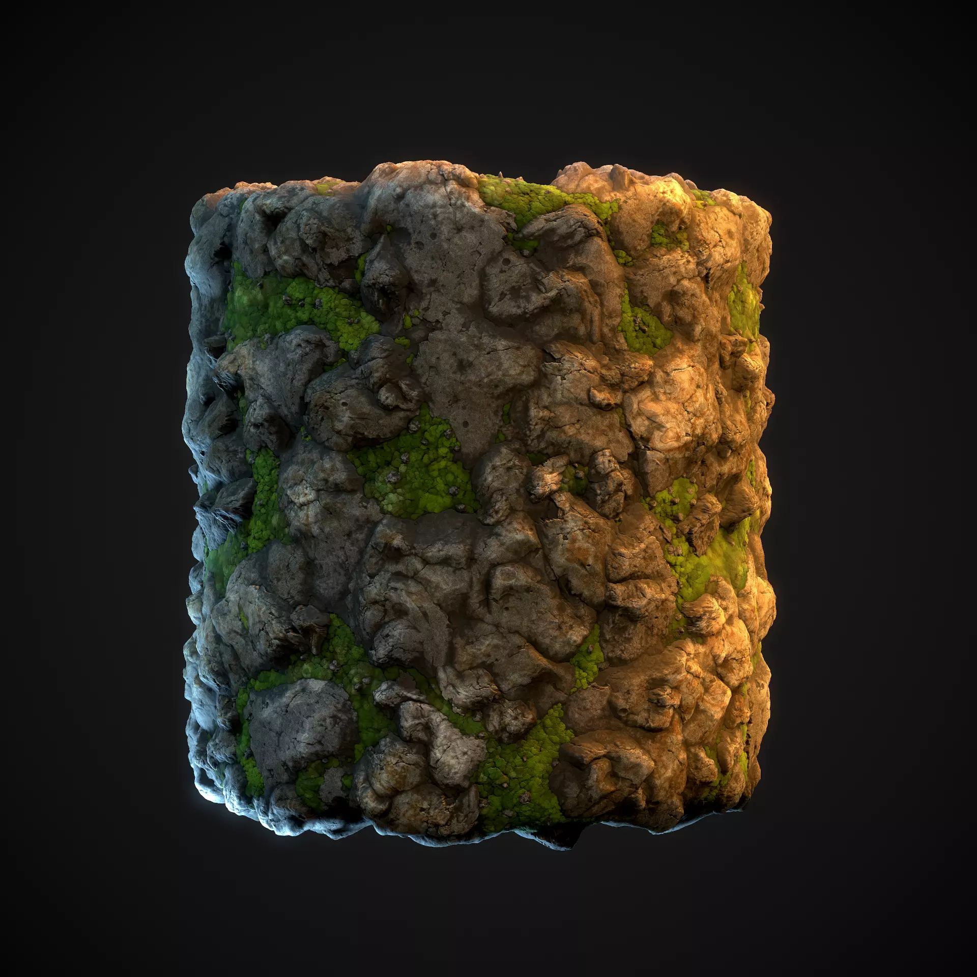 Stylized Mossy Rock Ground Texture Texture_0