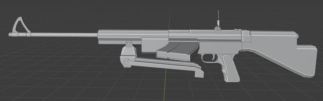 Johnson M1941 Light Machine Gun Low-poly 3D model_2