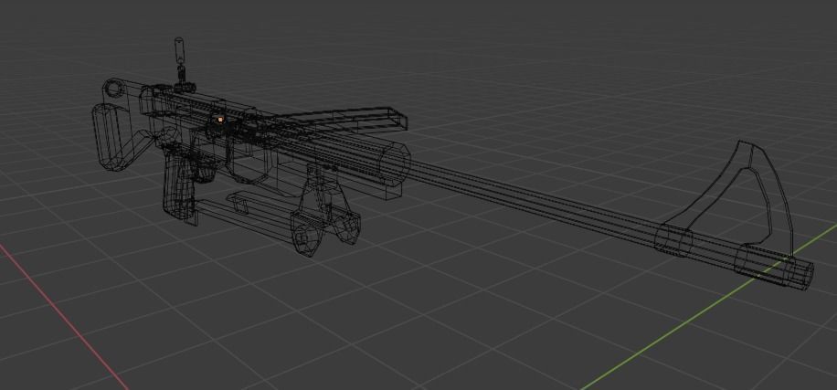 Johnson M1941 Light Machine Gun Low-poly 3D model_7