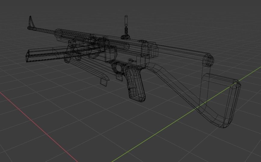 Johnson M1941 Light Machine Gun Low-poly 3D model_8