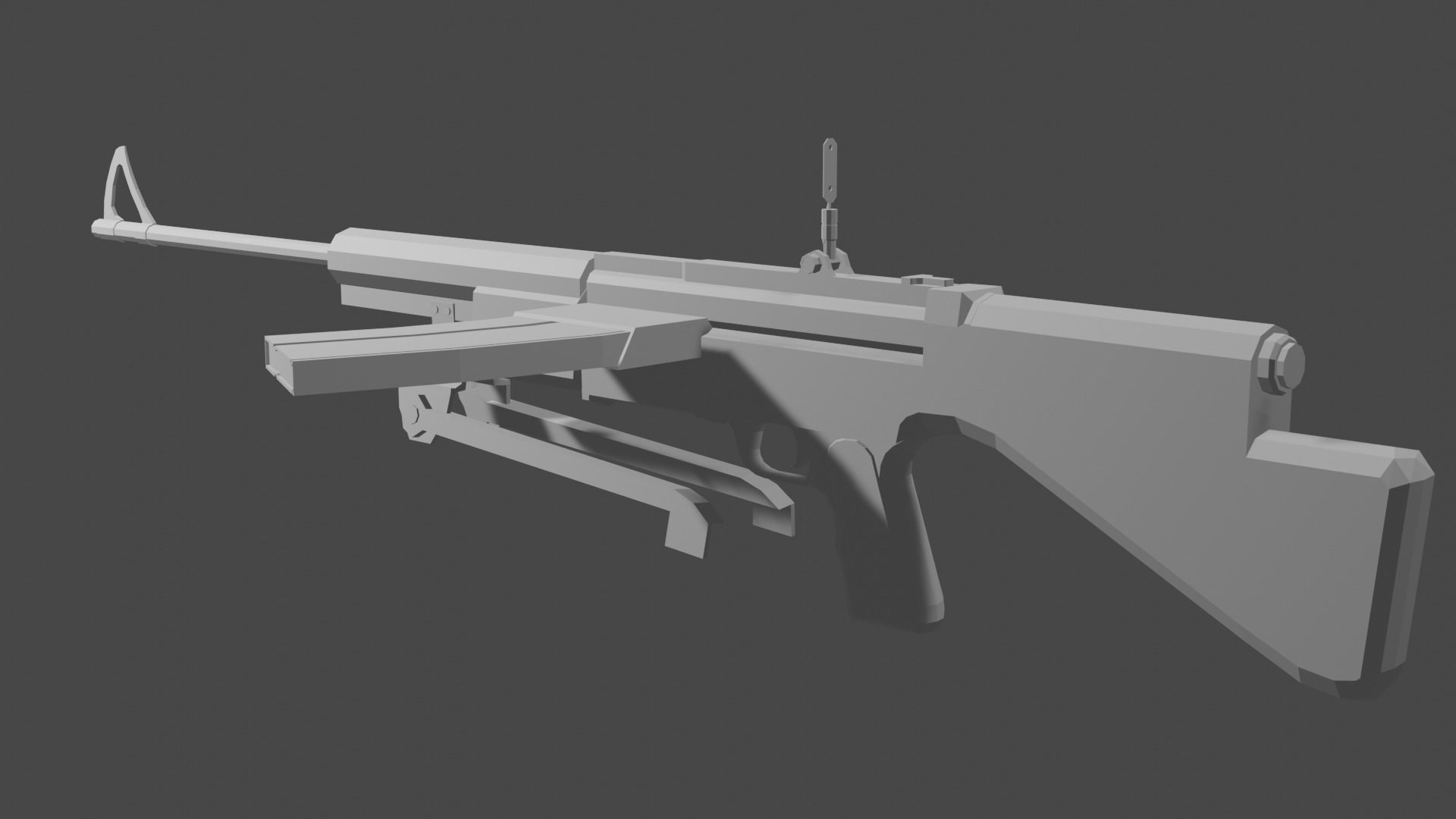 Johnson M1941 Light Machine Gun Low-poly 3D model_5