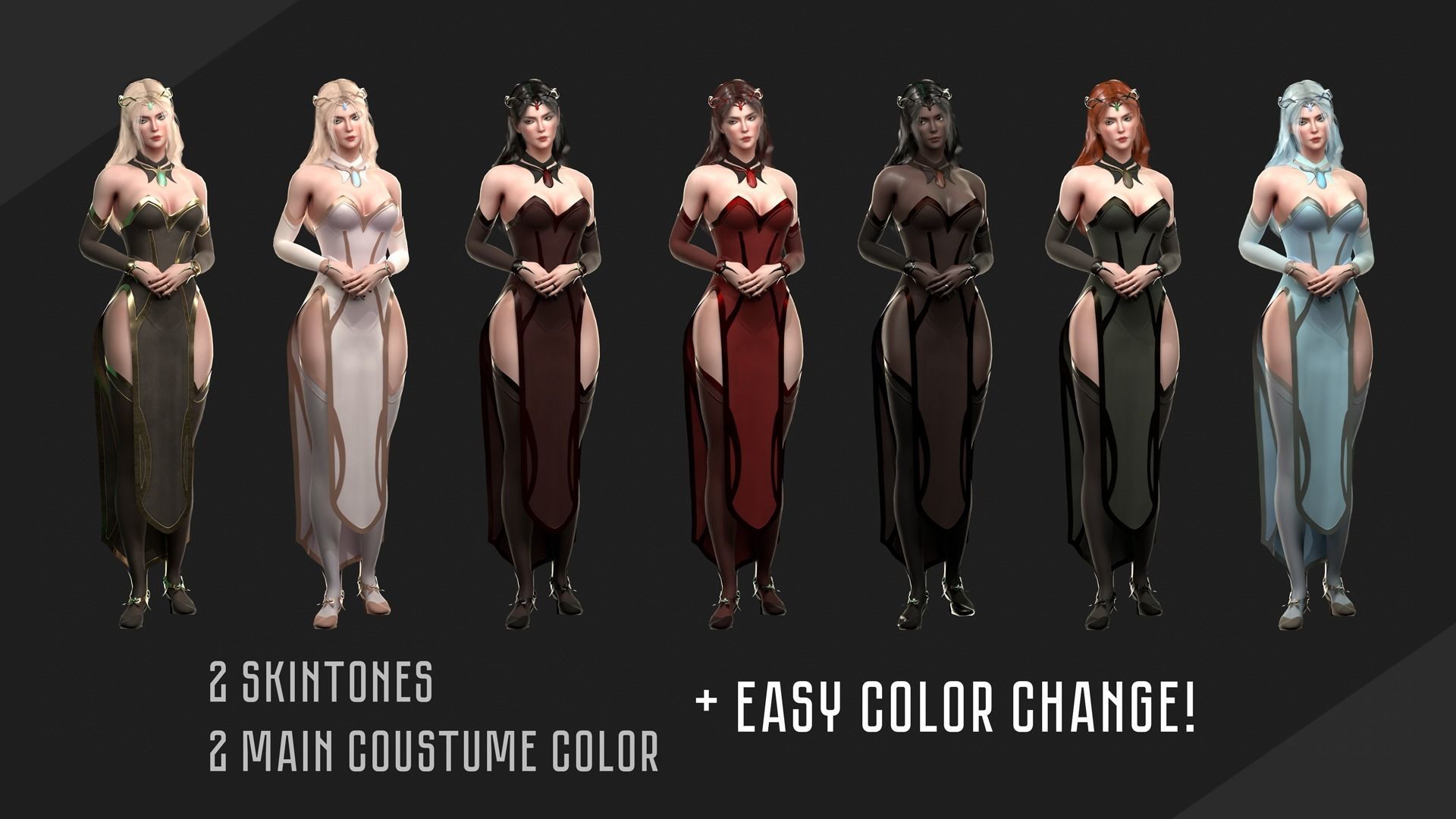 Elf Sorcerer - Game Ready Low-poly 3D model_8