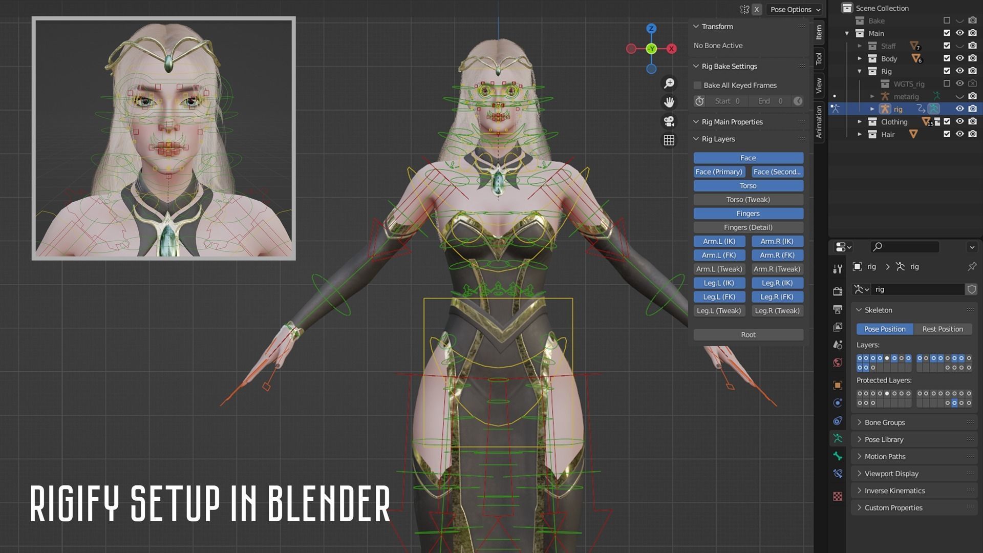 Elf Sorcerer - Game Ready Low-poly 3D model_9