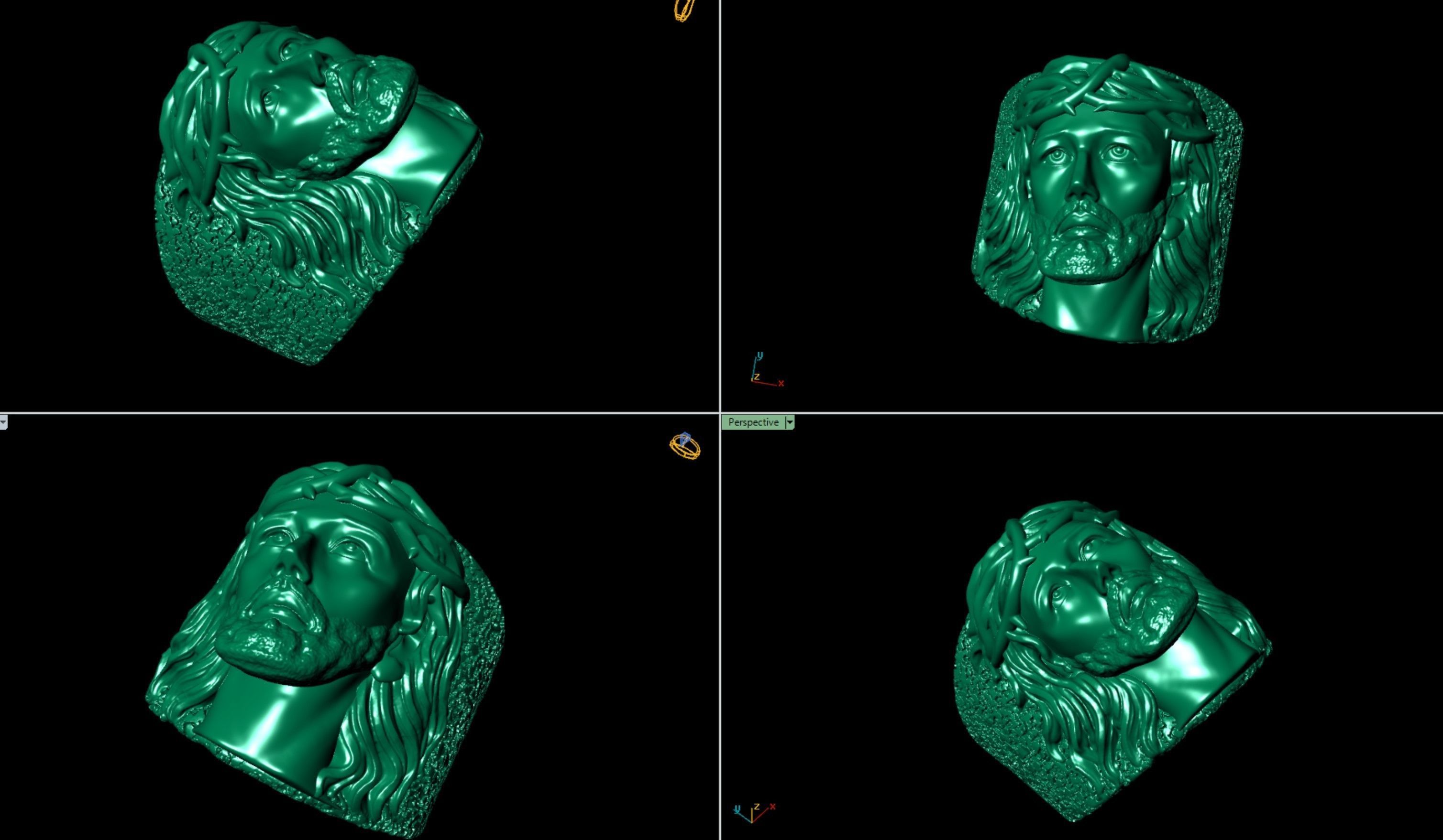Jesus Face Ring  3D print model_5