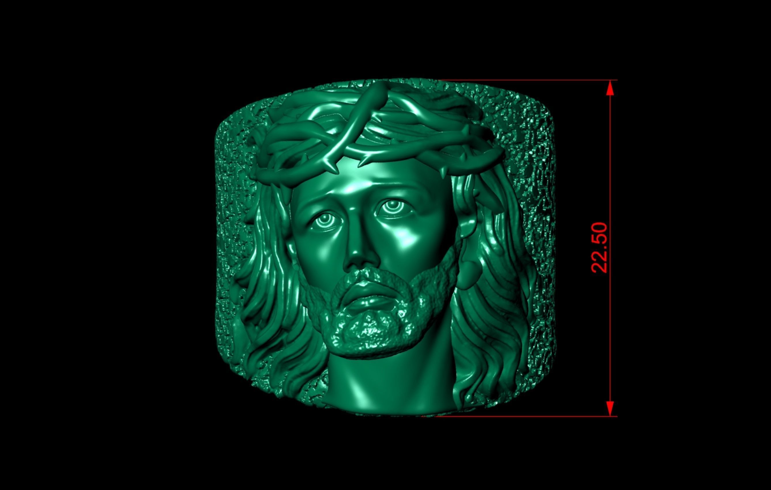 Jesus Face Ring  3D print model_6