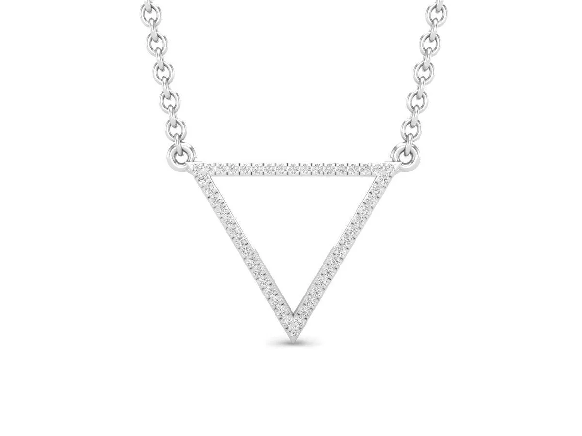 Round White Diamond Ladies Triangle Pendant 3D print model