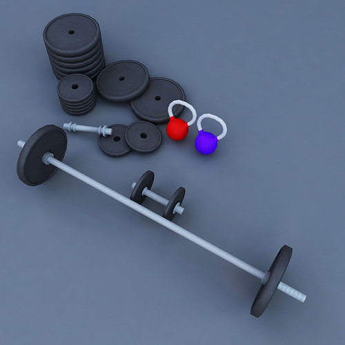 Gym weight equipment lowpoly 3d model   3D model