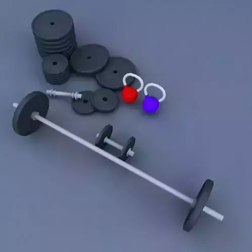 Gym weight equipment lowpoly 3d model   3D model