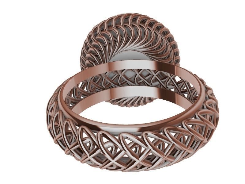 Statement weave ring stl verified  3D print model_12