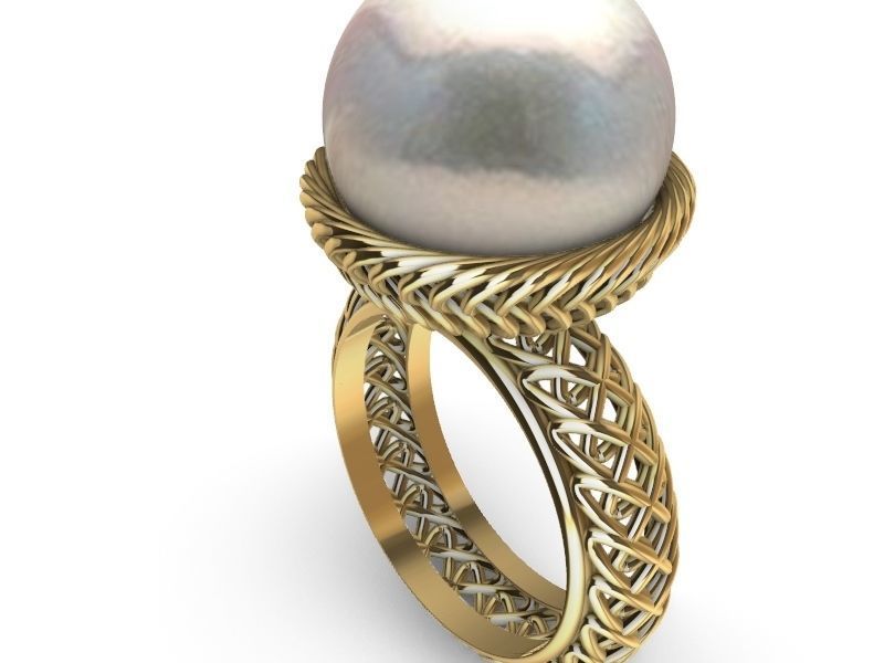 Statement weave ring stl verified  3D print model_6