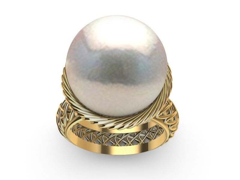 Statement weave ring stl verified  3D print model_7