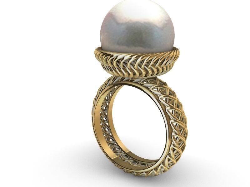 Statement weave ring stl verified  3D print model_5
