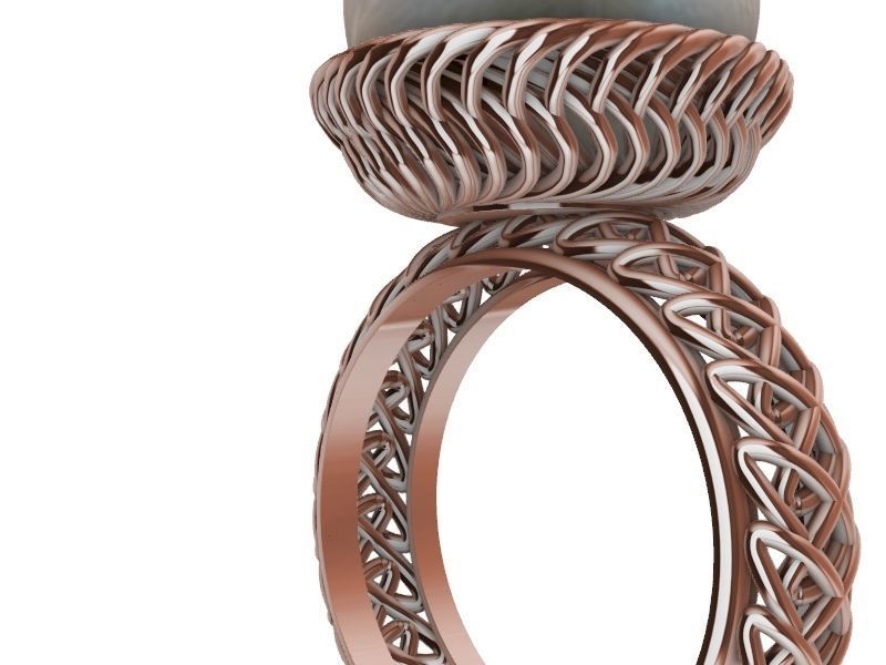 Statement weave ring stl verified  3D print model_9