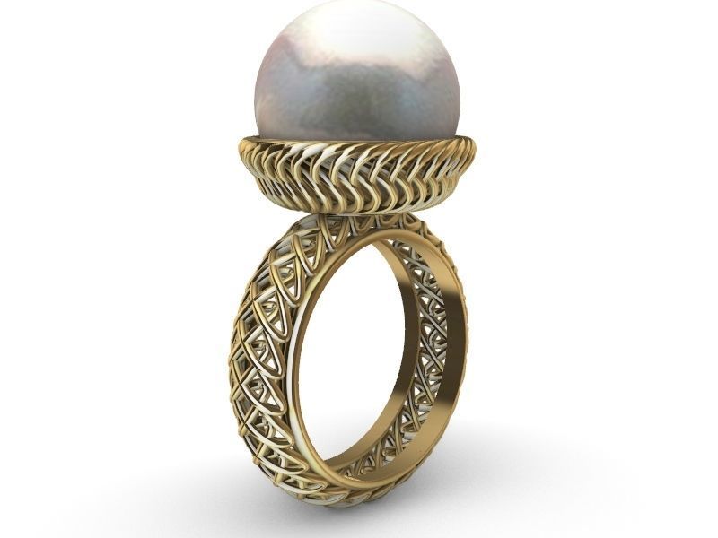 Statement weave ring stl verified  3D print model_3