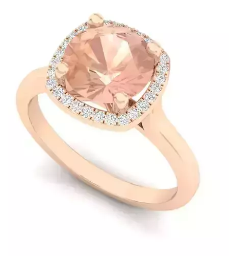 Cushion shape halo Diamond Ring for woman