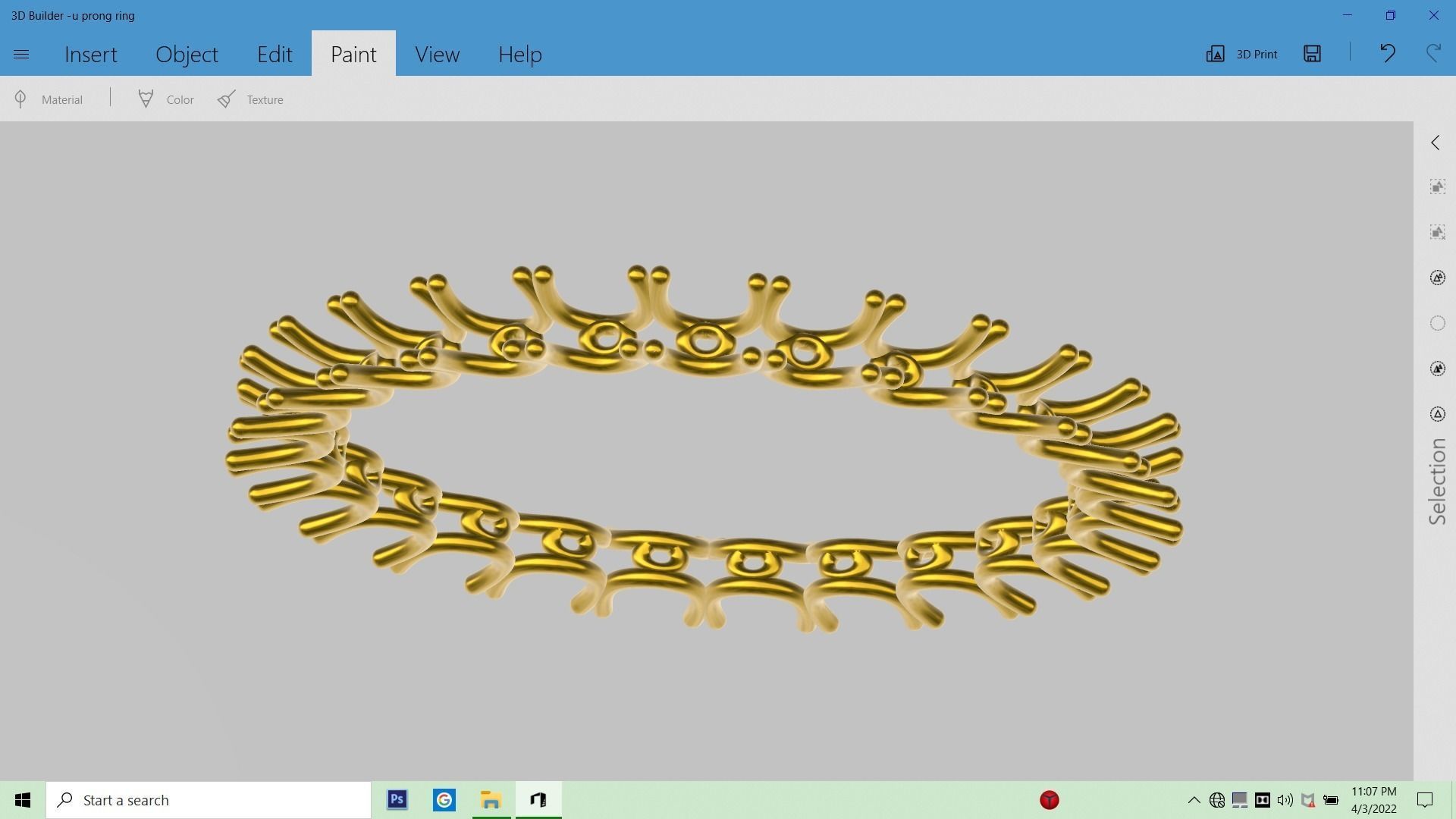 u prong ring stl verified  3D print model_8