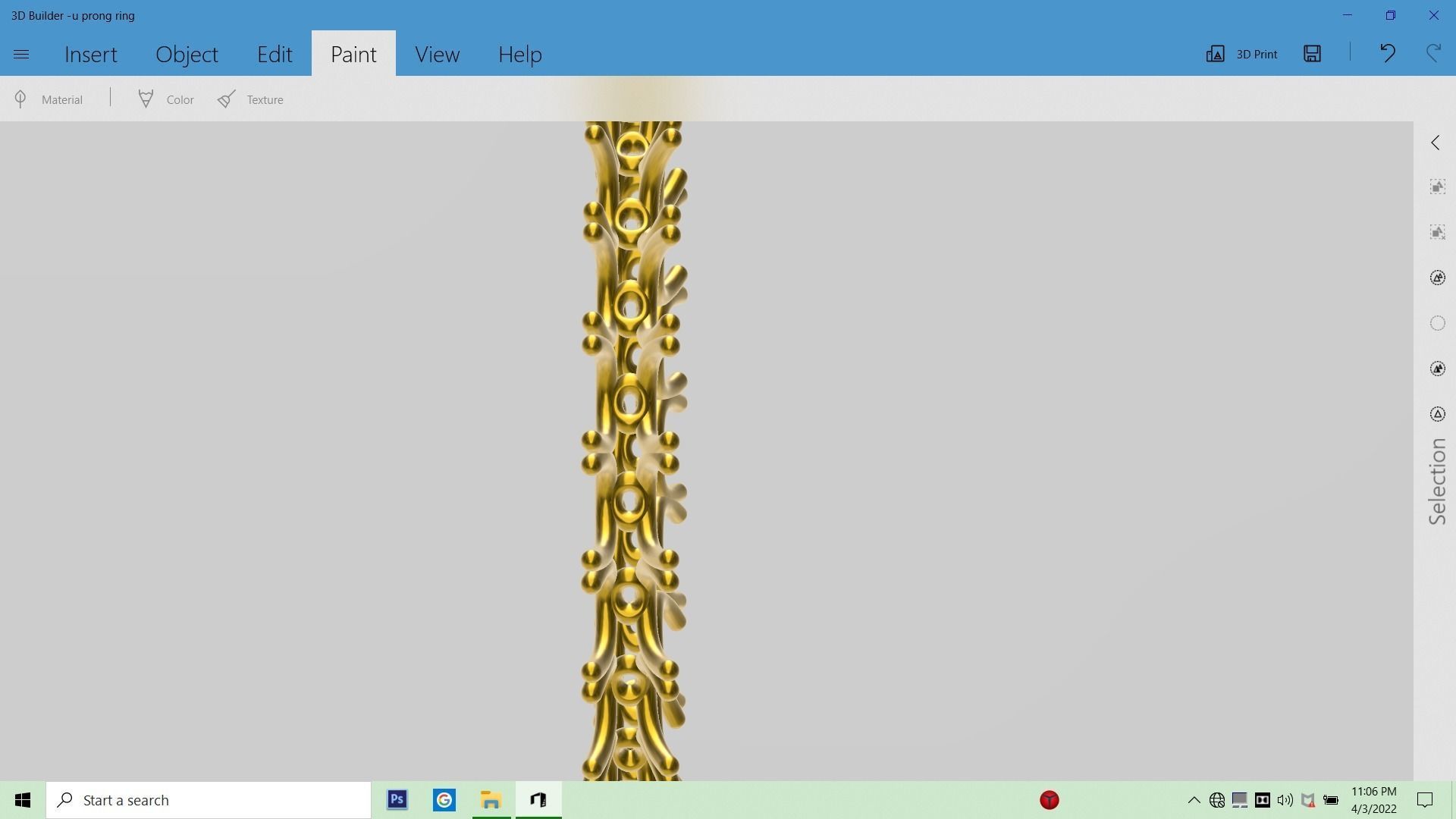 u prong ring stl verified  3D print model_6