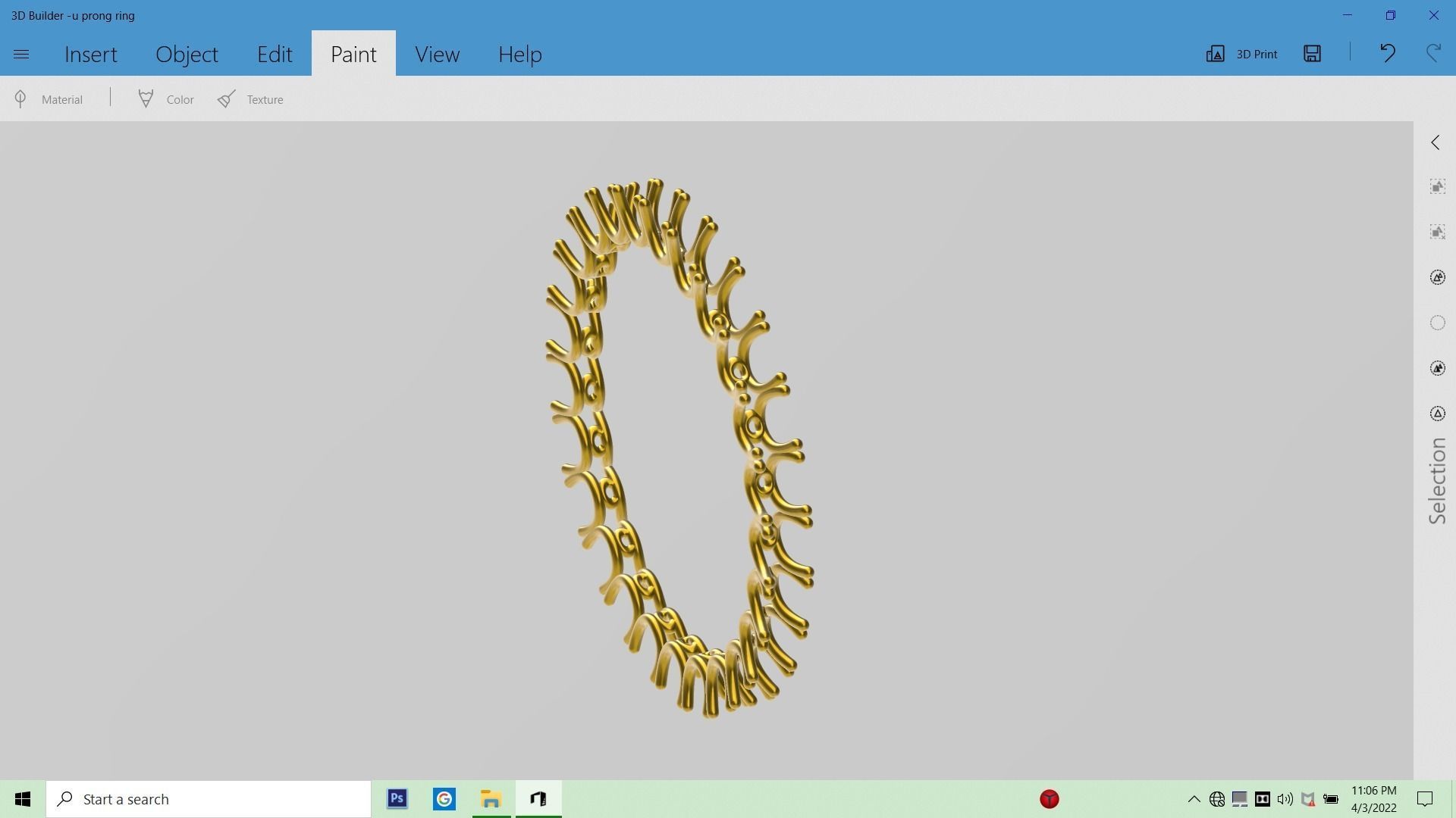 u prong ring stl verified  3D print model_4