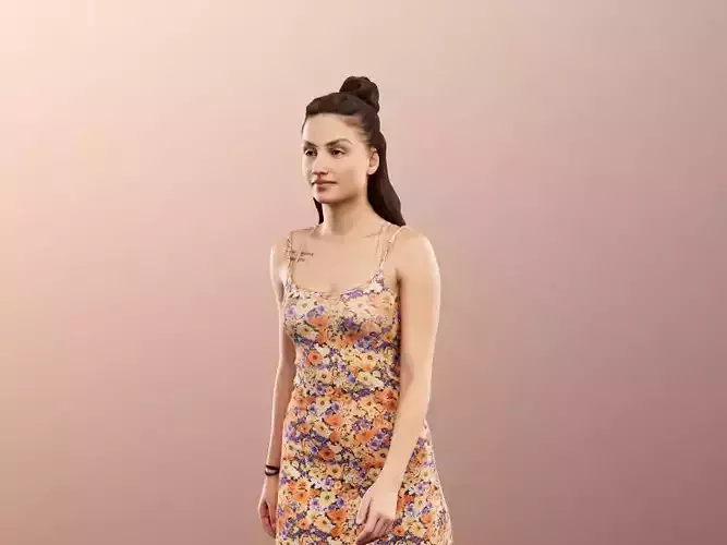 Camila 13039 - Walking Young Woman In Summer Dress