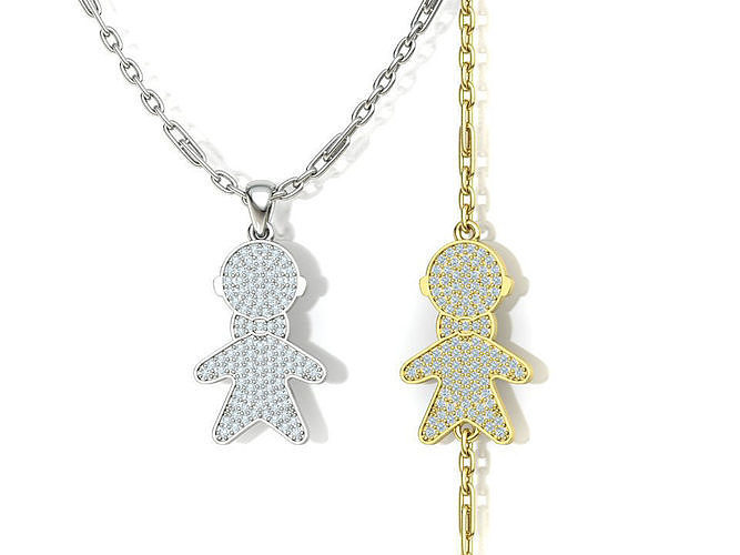 Gentleman Boy Pendant Diamond Boy Pendant 3dmodel  3D print model