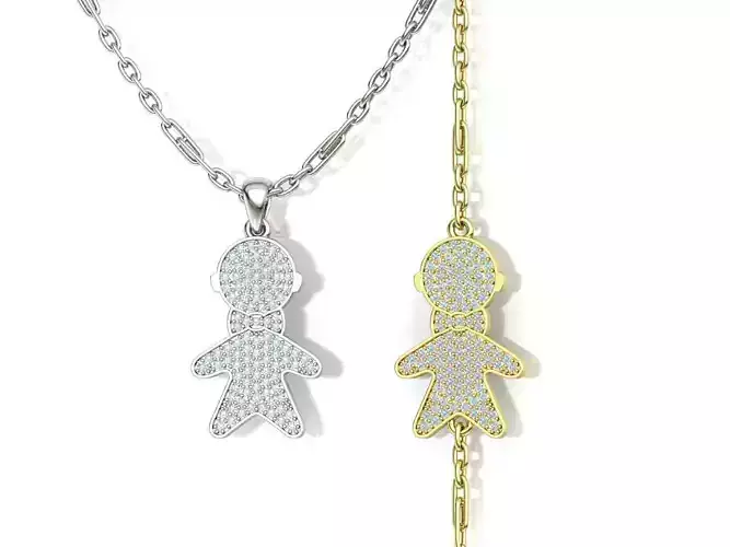 Gentleman Boy Pendant Diamond Boy Pendant 3dmodel 