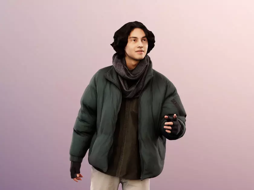 Emilio 12987 - Walking Young Man Talking Low-poly 3D model