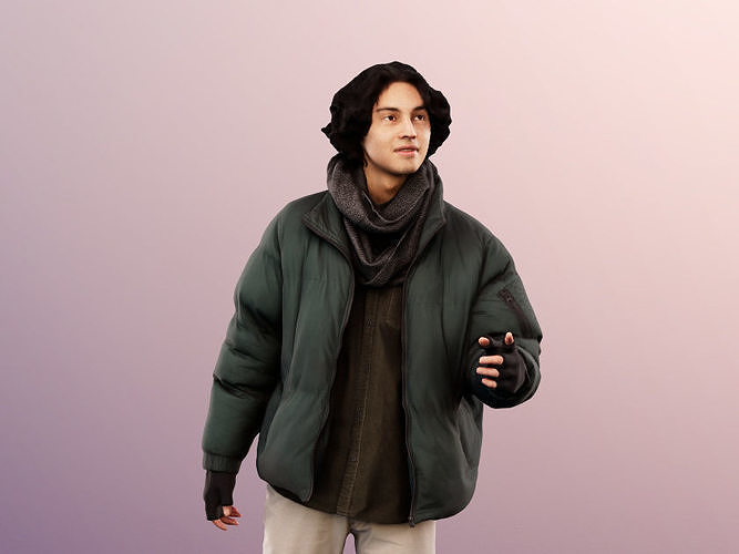 Emilio 12987 - Walking Young Man Talking Low-poly 3D model