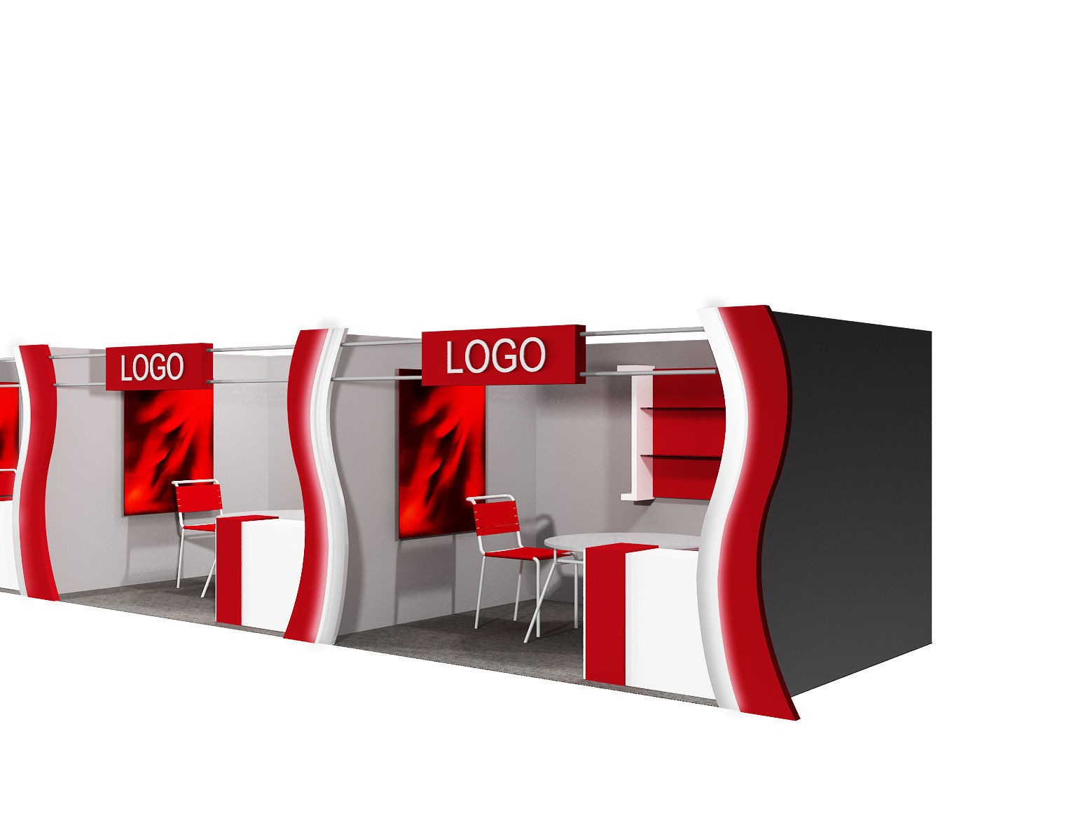 Booth Exhibition Stand a406a 3D model_2