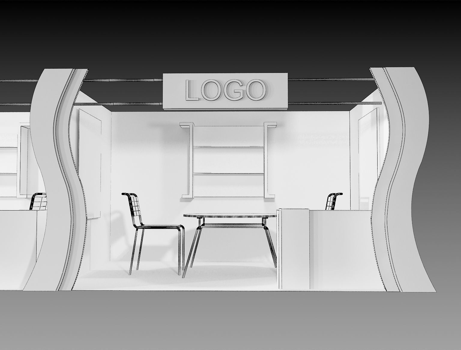 Booth Exhibition Stand a406a 3D model_1