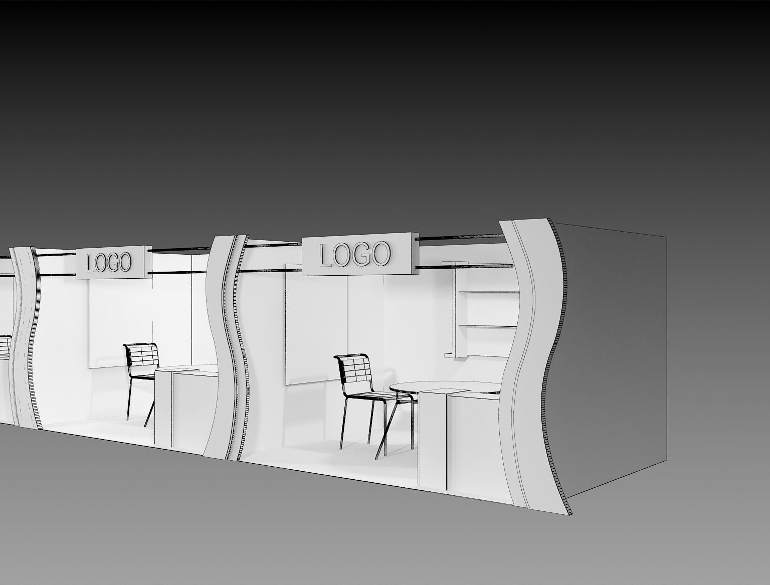 Booth Exhibition Stand a406a 3D model_3