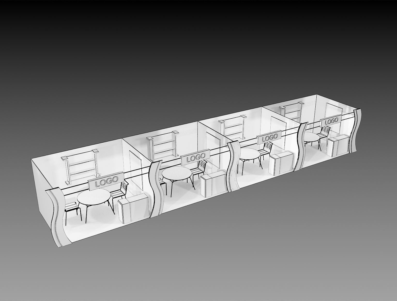 Booth Exhibition Stand a406a 3D model_7
